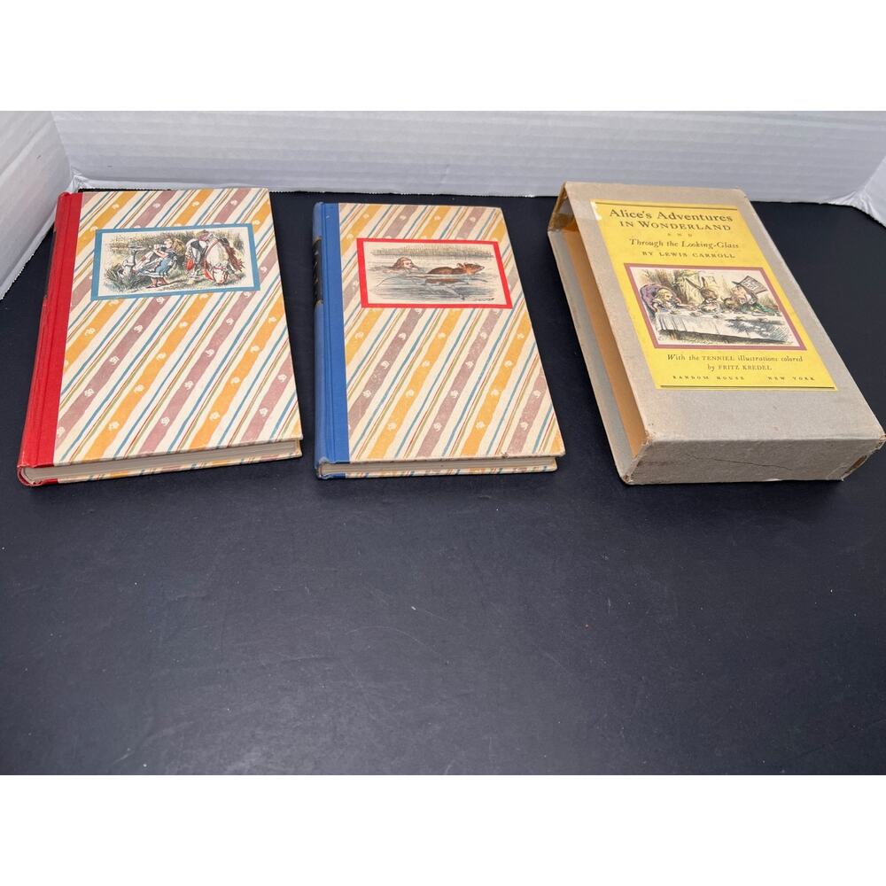 Book, Alice's Adventures in Wonderland, hardcover, Lewis Carroll, set of two